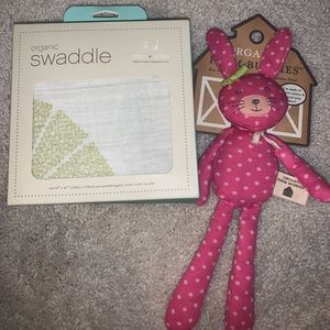 Final price - Organic aden & anais swaddle & farm buddy bunny